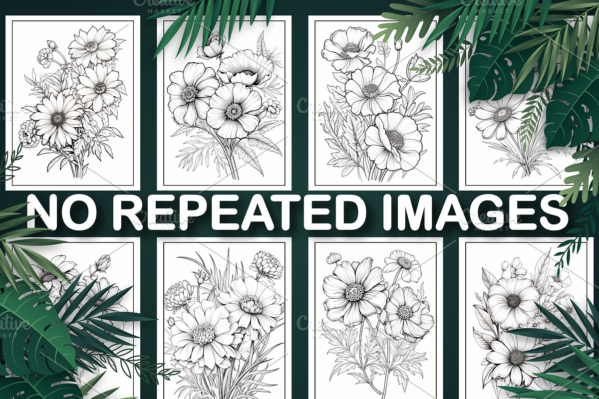 100 Wild Flowers Coloring Pages - KD, a Stationery Template by Design Station (Photo 4 of 5)