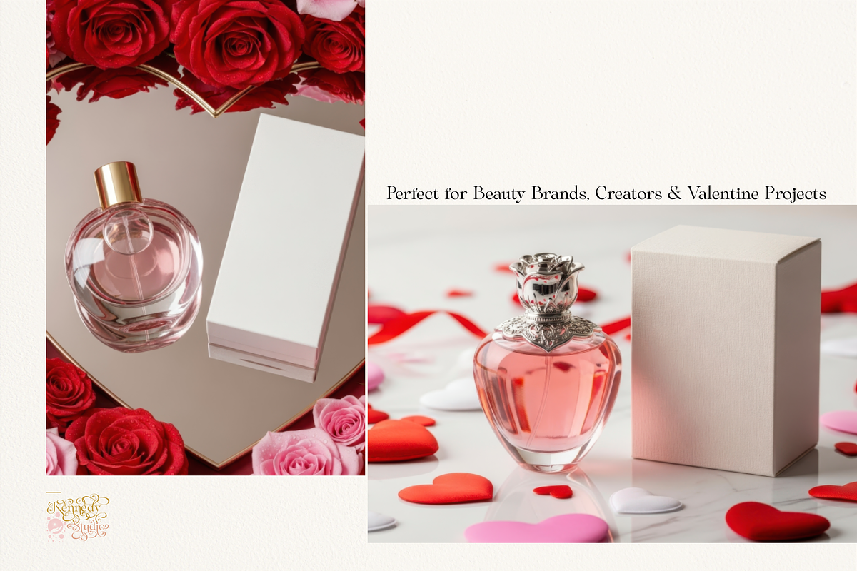 Valentine Perfume Bottle Mockup 1000, a Packaging Mockup by KennedyStudio (Photo 10 of 15)