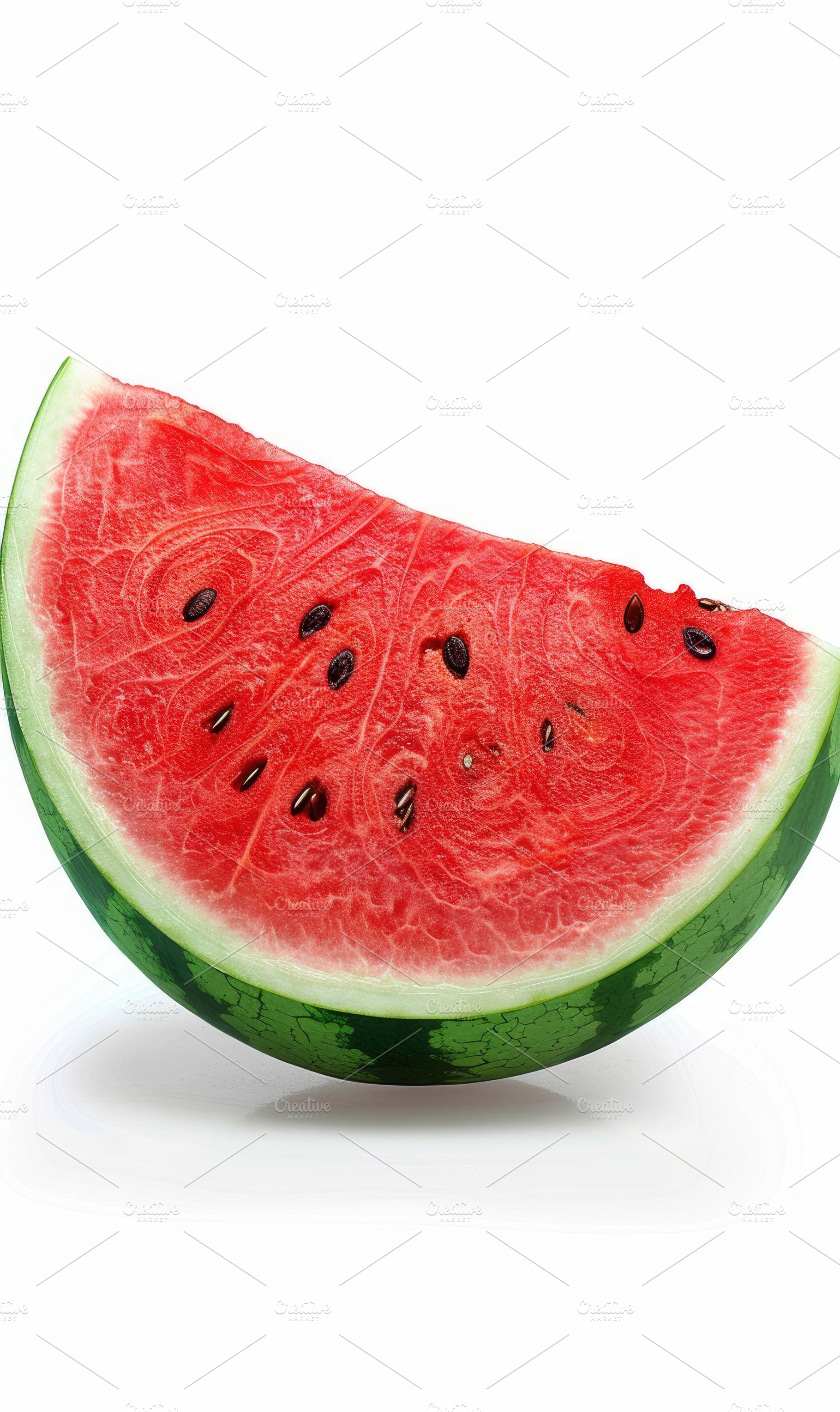 Fresh Watermelon Slice on White , Ge, a Photo by LOGOCREATIVE