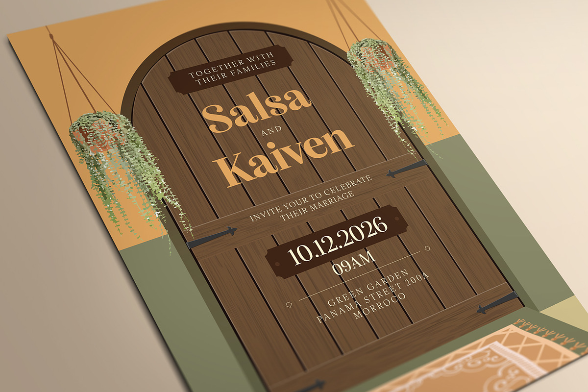 Old Door Wedding Invitation, an Invitation Template by Aarley Kaiven (Photo 2 of 2)