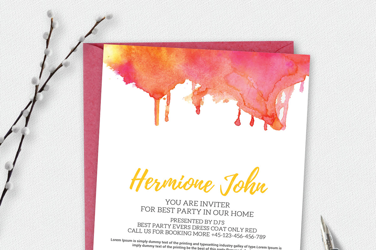 Christmas Party Card Template, an Invitation Template by graphicforest (Photo 2 of 2)