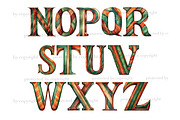 Terracotta And Green Letters, a Decorative Illustration by GlamArtZhanna (Thumbnail 3 of 5)