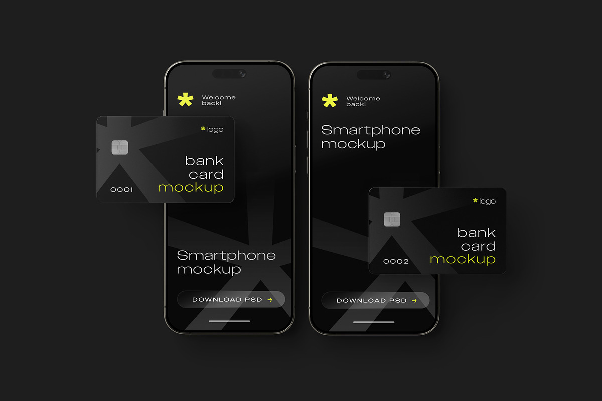 Bank Card with iPhone Mockup Set, an iPhone Mockup by mockupatelier (Photo 8 of 9)