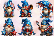 Watercolor 4th Of July Gnomes Clipar, an Illustration by SVGArt (Thumbnail 9 of 9)