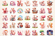 Pig Mothers Day Clipart, an Illustration by DreamCafeArt (Thumbnail 2 of 3)