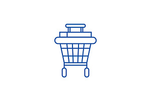 Shopping Stroller Line Icon Concept