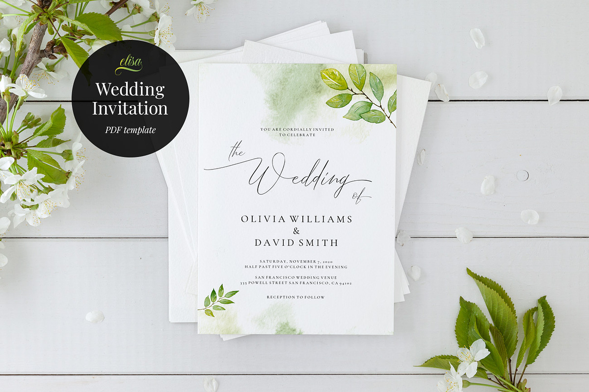 Wedding Invitation Template, Elisa, an Invitation Template by Alice Bluefox (Photo 1 of 9)