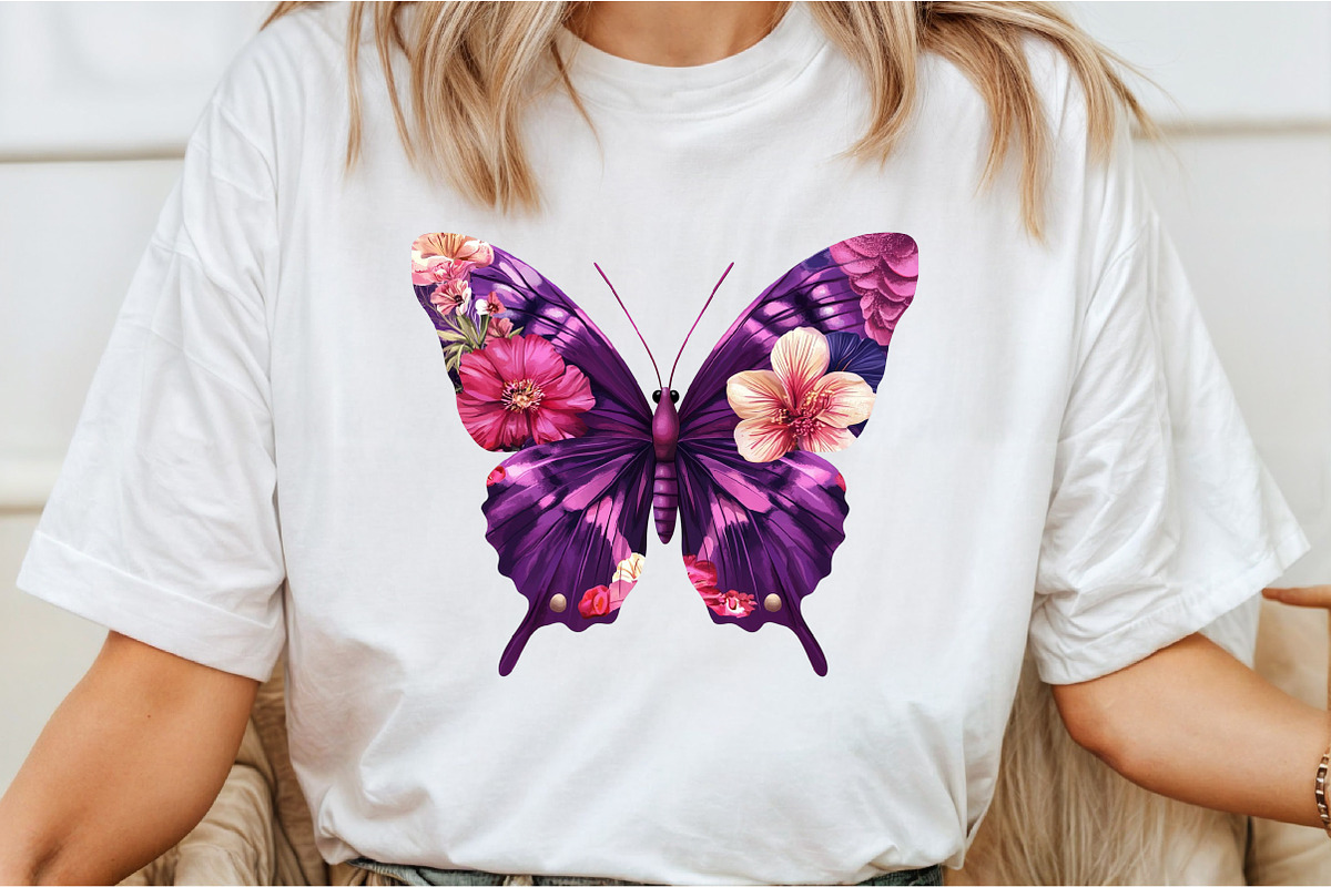 Purple Watercolor Flower Butterfly P, an Illustration by Libby Wishes (Photo 5 of 6)