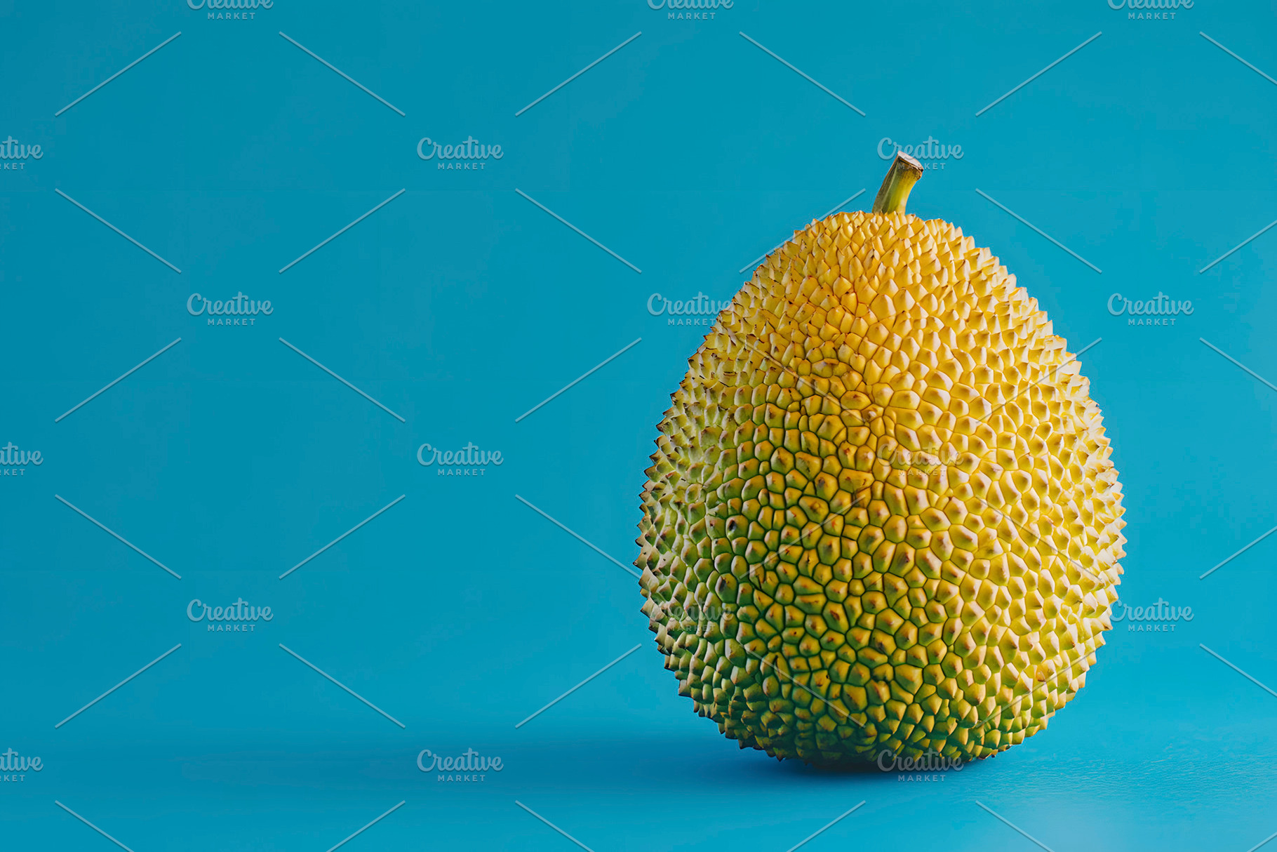 jackfruit on a blue background, generative AI, a Photo by Nito