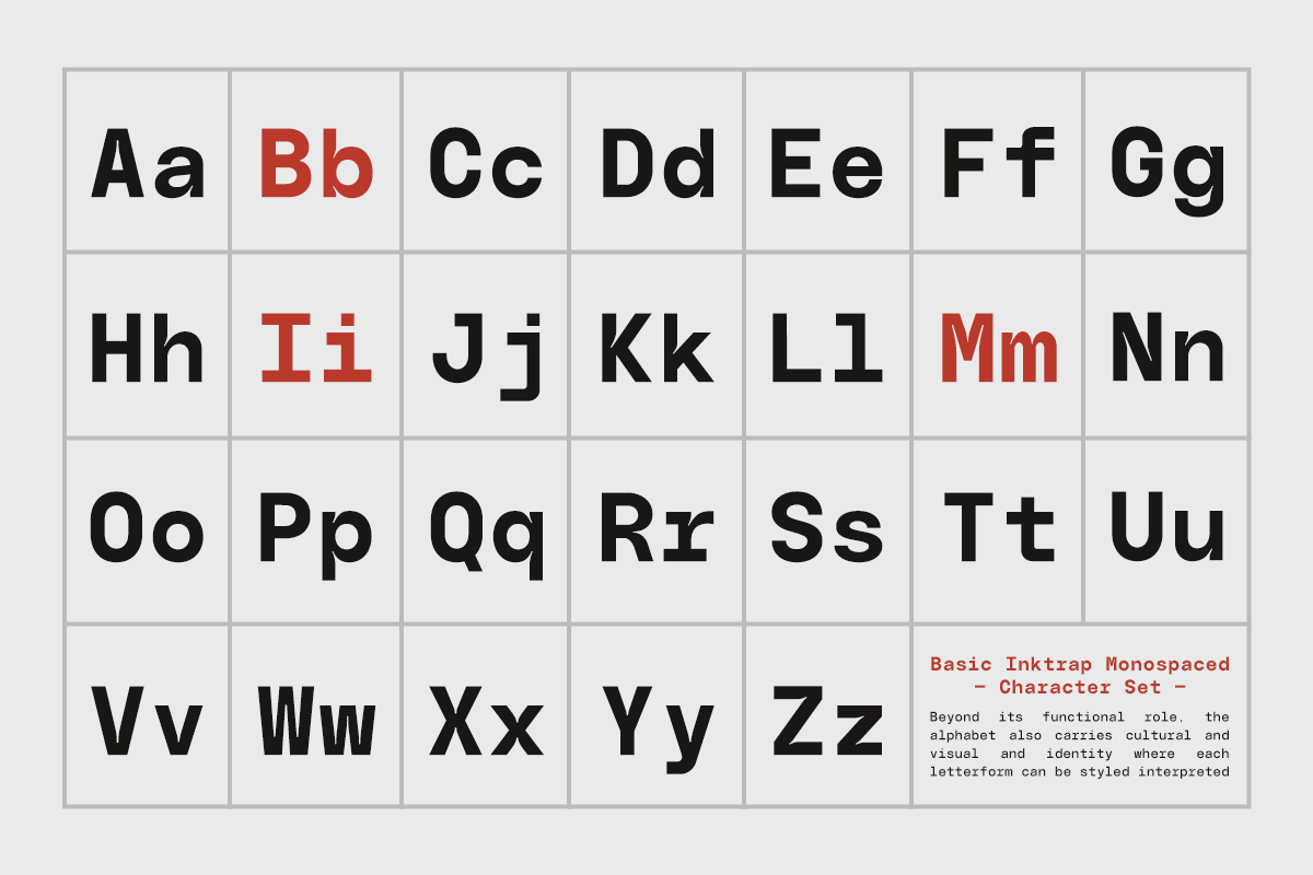GC Basic Inktrap - Monospace, a Sans Serif Font by Glyphonic (Photo 2 of 15)