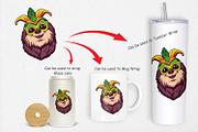 Sloth Mardi Gras Clipart, a Graphic by Artnoy (Thumbnail 4 of 5)