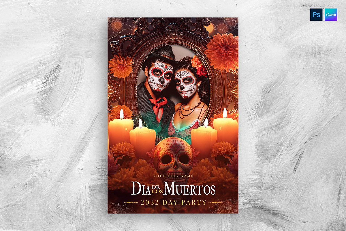 Dia De Los Muertos Flyer Template, a Flyer Template by BrandPacks (Photo 1 of 3)