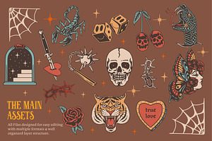 Traditional Tattoo Graphic Assets