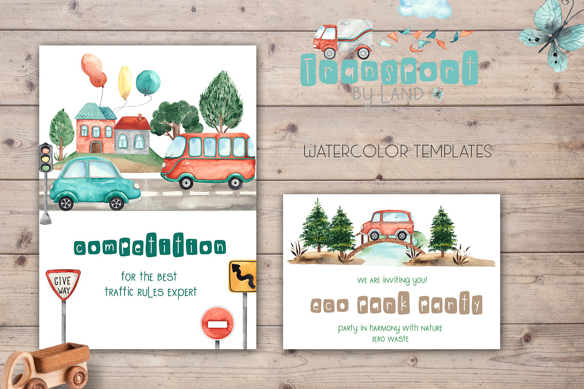 Watercolor Transport by land, an Object Graphic by Ana-Sakuta (Photo 11 of 22)