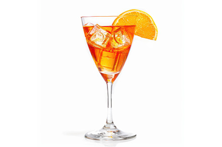 A bright orange cocktail