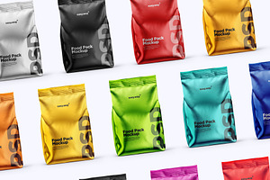 Metallic Food/Snack Bag PSD Mockups