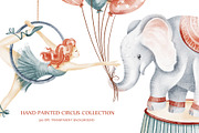 Cute Circus Watercolor Clipart Set, an Animal Illustration by LenArt (Thumbnail 6 of 18)