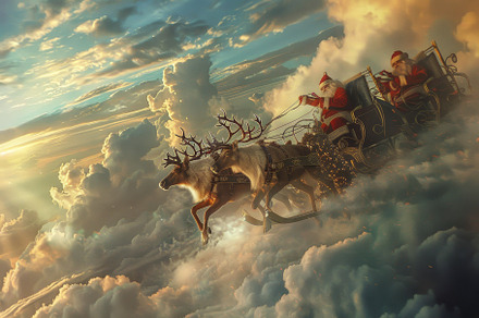 Santa Claus enjoying a ride in a col, a Photo by Iftikhar Alam