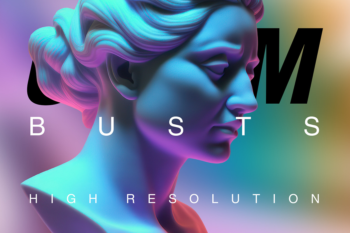 70 PNG Busts - Iridescent & Glossy, an Object Graphic by Graphicdome (Photo 2 of 11)