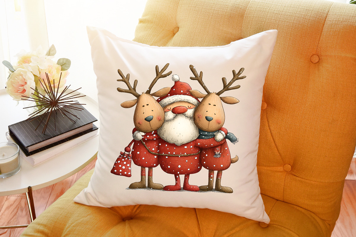 Santa Claus and Reindeer PNG, an Animal Illustration by Sublimation Artist (Photo 6 of 6)