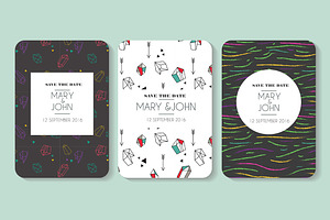 Set of vector card template