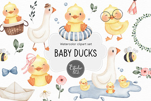 Baby Ducks watercolor set