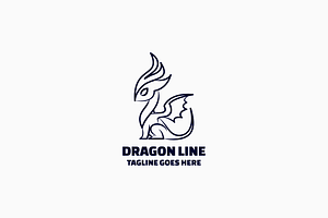 Dragon Line Art Logo, a Branding & Logo Template by Artnivora.Std