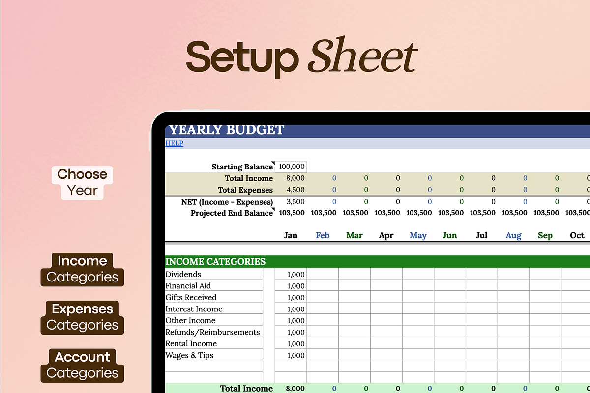 Budget Spreadsheet – Google Sheets, a Templates & Theme by vitalinagerman (Photo 4 of 10)