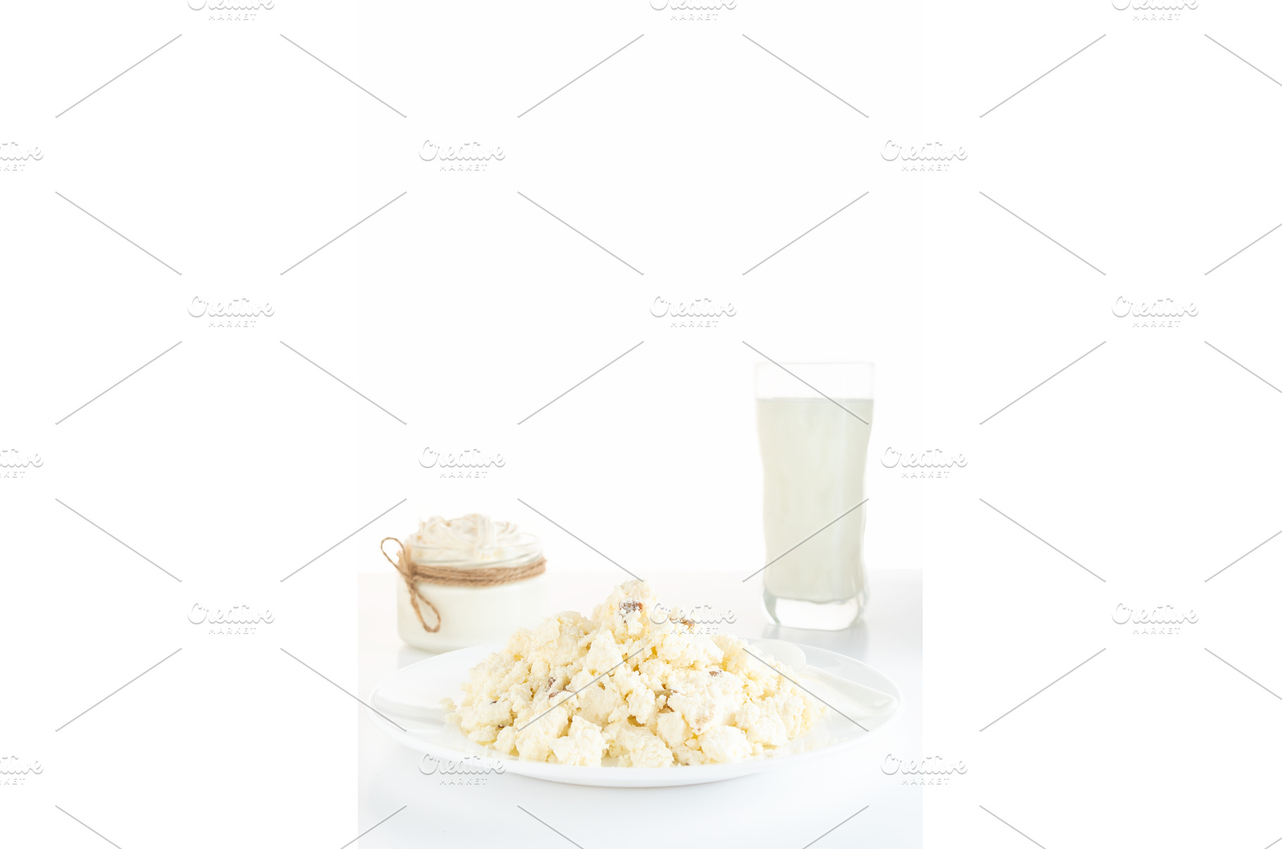 Various dairy products on a white, a Food & Drink Photo by Stockphoto by vzwer