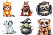 Watercolor Halloween Animals Clipart, an Illustration by Craft Nest (Thumbnail 3 of 6)