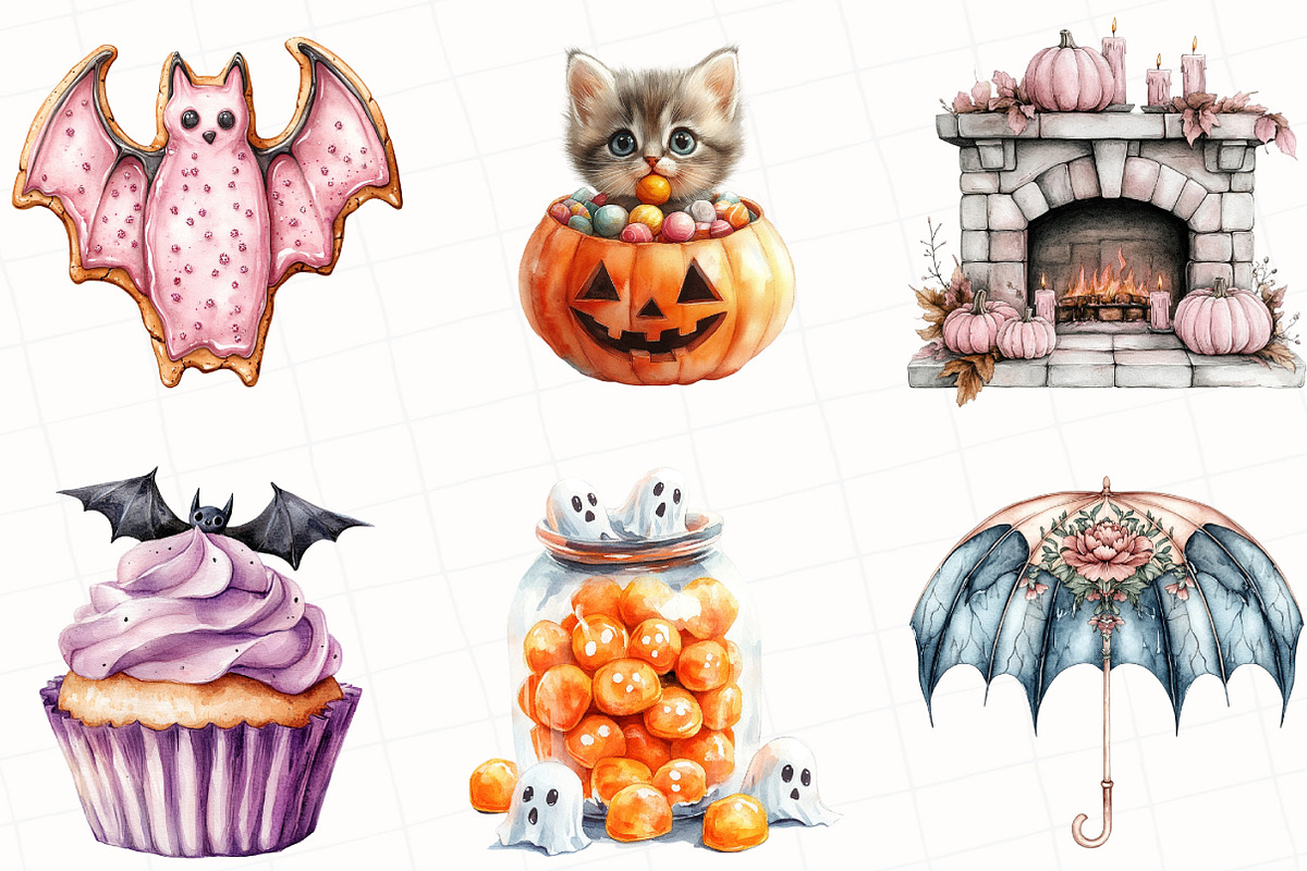 Watercolor Cute Witch Clipart, an Illustration by OK Design (Photo 4 of 5)