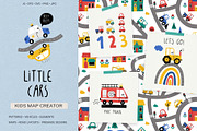 Kids Cars Clipart & Map Creator, a Transportation Illustration by Irina Ostapenko (Thumbnail 1 of 14)