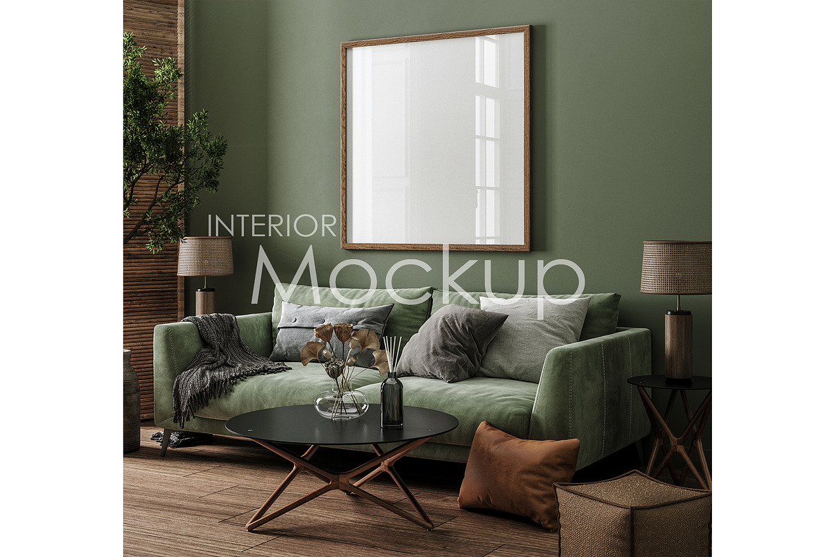 Frame mockup in home interior, a Household Mockup by Artjafara