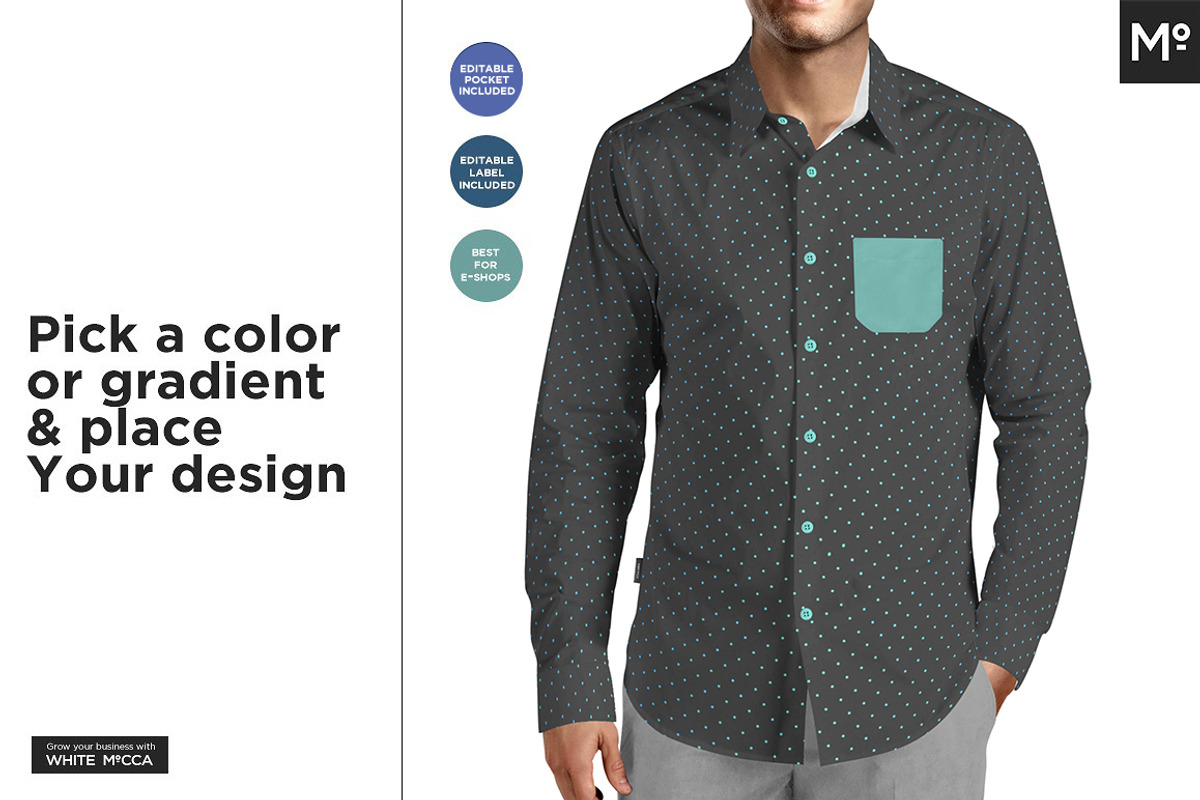Casual Dress Shirt Mock-ups Set, a Shirt Mockup by Mocca Mockups Store (Photo 8 of 11)