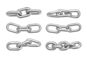 Chrome chain links set isolated on, an Object Illustration by art PVP - market