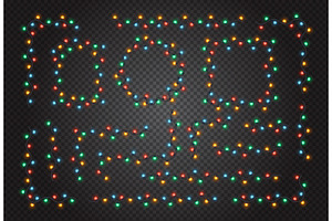 Colourful Christmas string lights, a Decorative Illustration by Yayasya