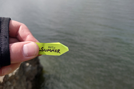Hello summer creative concept.