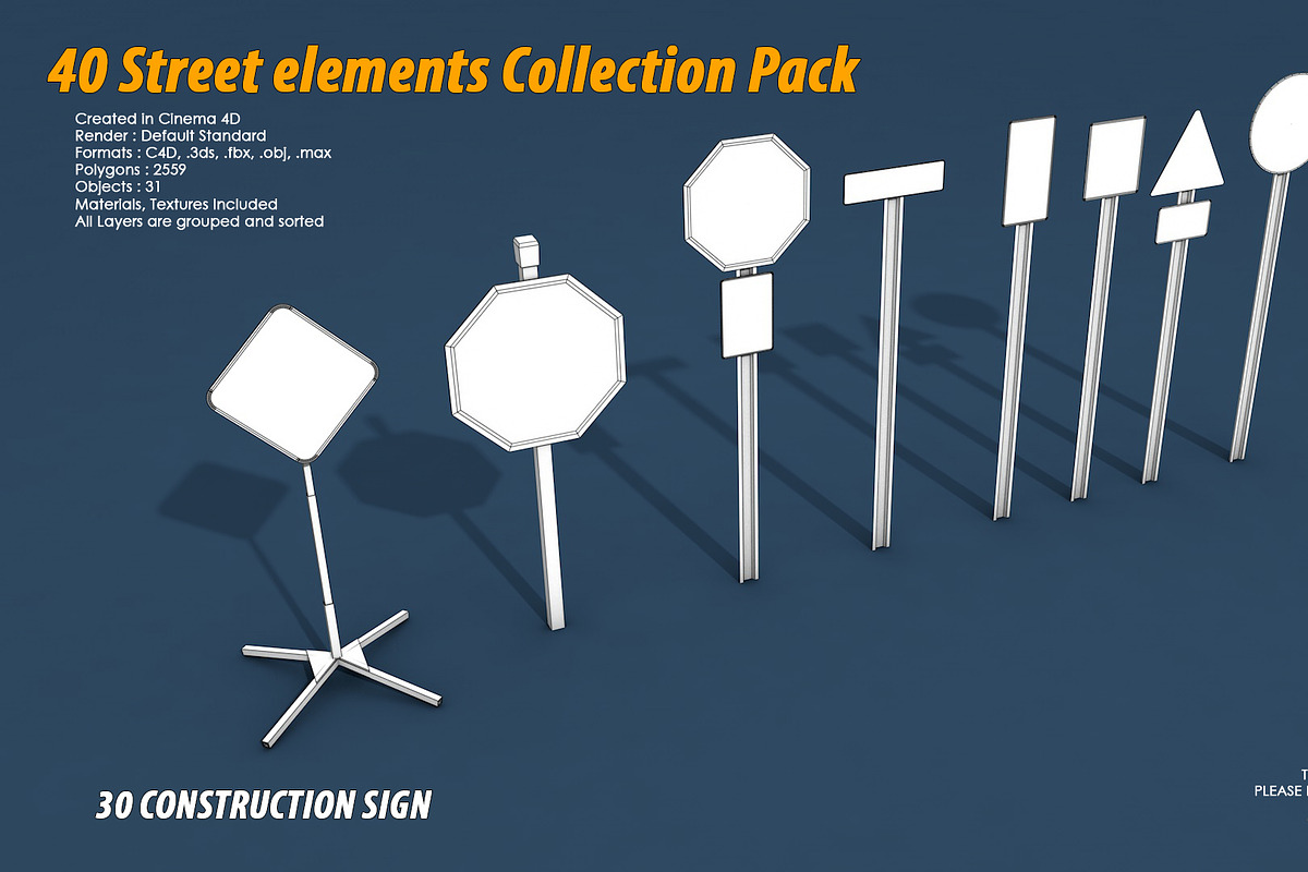 40 Street elements Collection Pack, an Architecture 3D Model by multimedia4ds (Photo 61 of 70)