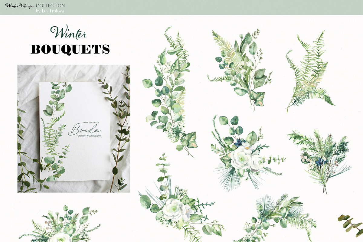 Winter Whisper Watercolor Collection, a Decorative Illustration by Les Frolova (Photo 6 of 10)