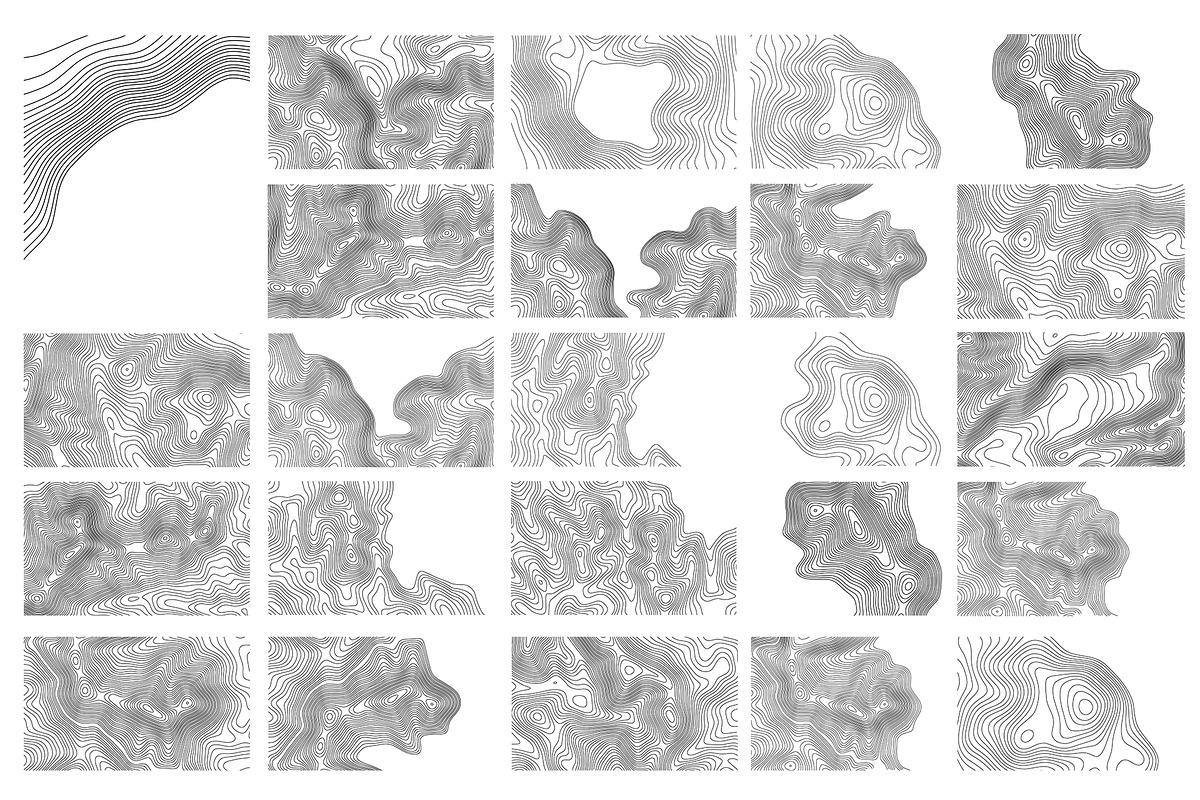 24 Vector Topographic Maps, a Texture Illustration by RDShop (Photo 4 of 6)