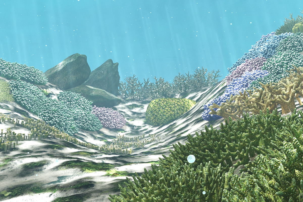3D Cartoon Underwater Coral Reef Hab, an Environmental 3D Model by NOMODOL (Photo 6 of 24)