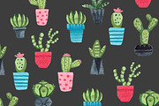 Watercolor cactus set, an Illustration by bosmoll (Thumbnail 7 of 7)