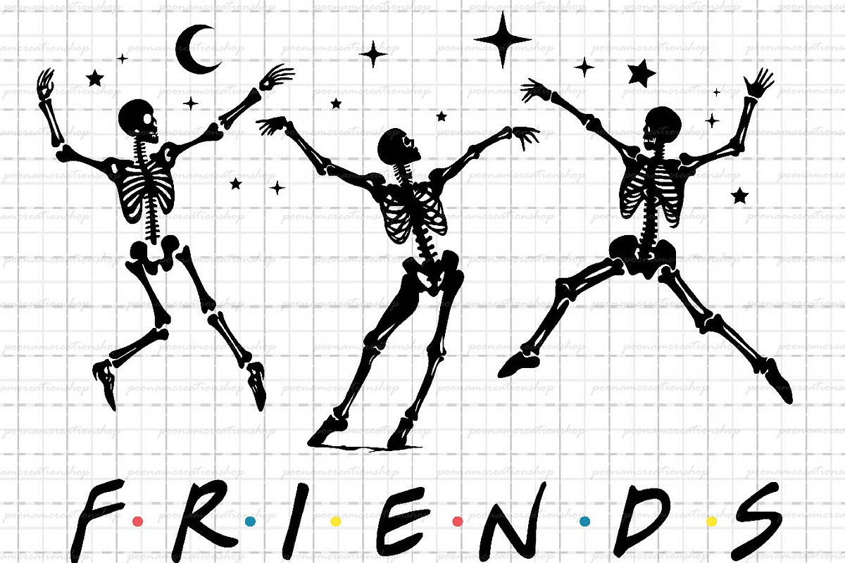 Dancing Skeletons Halloween Svg, an Object Graphic by Little Mango