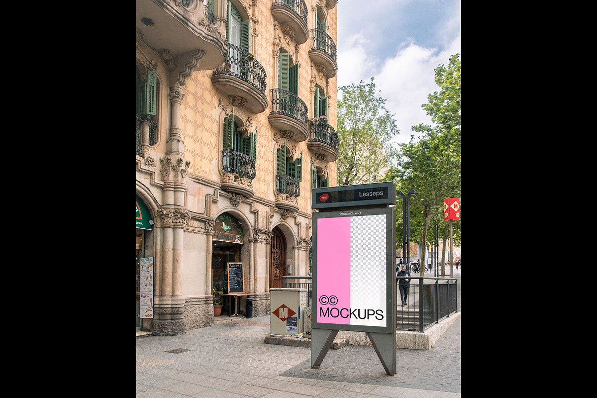 Barcelona Street Poster Mockup P010, an Advertising Mockup by CC Mockups (Photo 1 of 4)