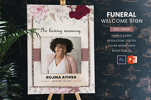 Funeral Welcome Sign Template, a Stationery Template by Template Shop