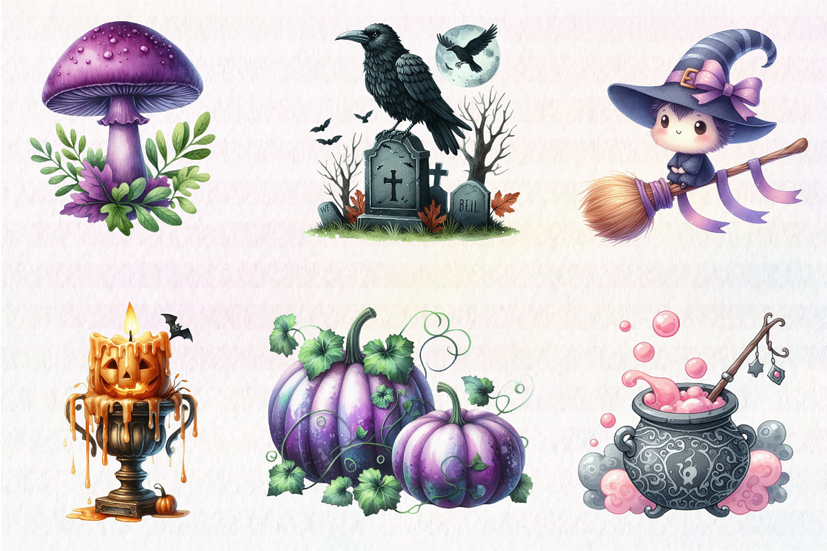 Watercolor  Haunted house, an Illustration by CreationArt (Photo 3 of 6)