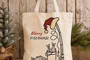 Merry Fishmas SVG Christmas Fishing, an Object Graphic by TanchaArt (Thumbnail 5 of 7)