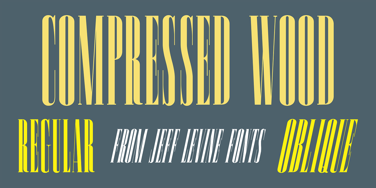 Compressed Wood JNL, a Serif Font by Jeff Levine Fonts (Photo 1 of 5)