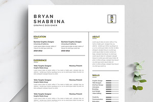 Resume CV Template with Logo, a Resume Template by Blackcloud_Creations