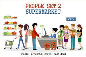 People in a supermarket